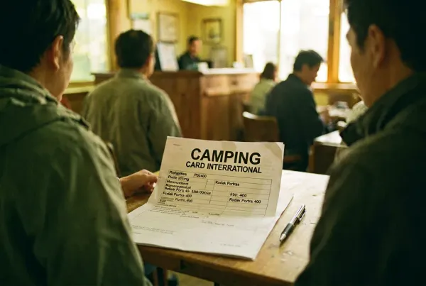 Camping Card International auf einem Camping-Anmeldeformular